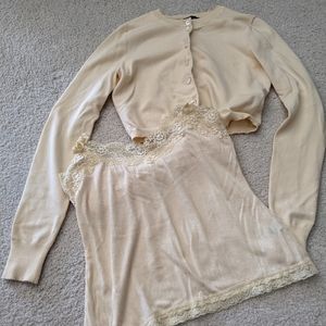 The Limited pastel yellow sweater set